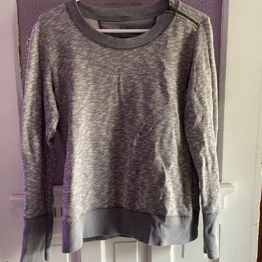 Women’s Merona heathered gray with zipper at neck detail size Medium